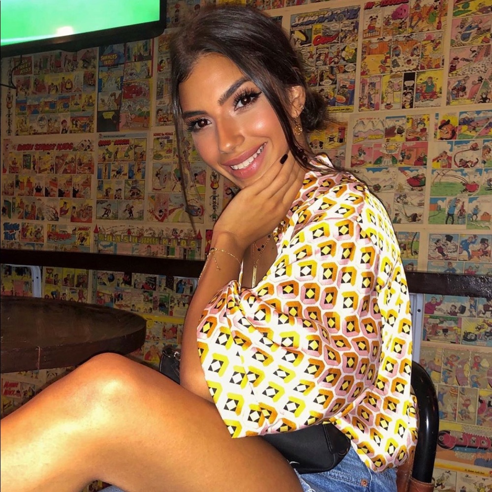 ZARA GEOMETRIC PRINT SHIRT BLOGGERS FAVORITE